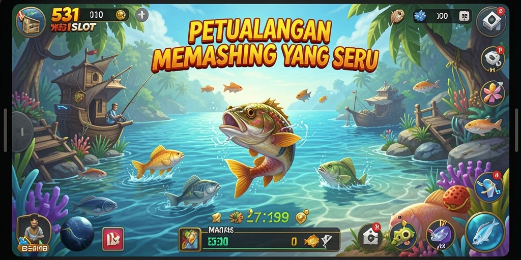 Gambaran gameplay seru di <strong>531SLOT</strong> dengan suasana memancing yang menakjubkan.