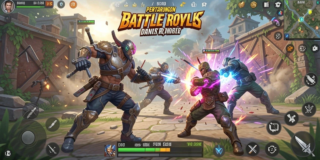Gameplay seru Battle Royale di 8ID dengan pertempuran menarik.