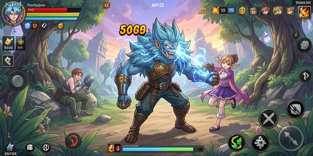 Gameplay seru dalam API33 dengan karakter Anime yang menarik.