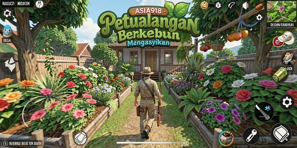 Tampilan menarik dari gameplay berkebun yang interaktif di ASIA918.