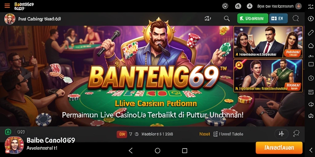 Tampilan gameplay BANTENG69 menampilkan dealer profesional di meja permainan Live Casino.