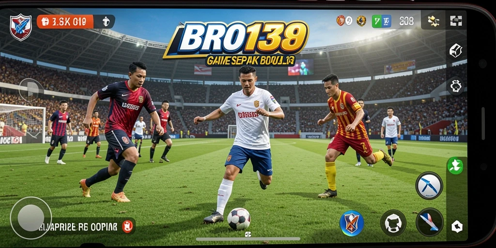 Tampilan gameplay menarik dari BRO138 dalam aksi sepak bola.