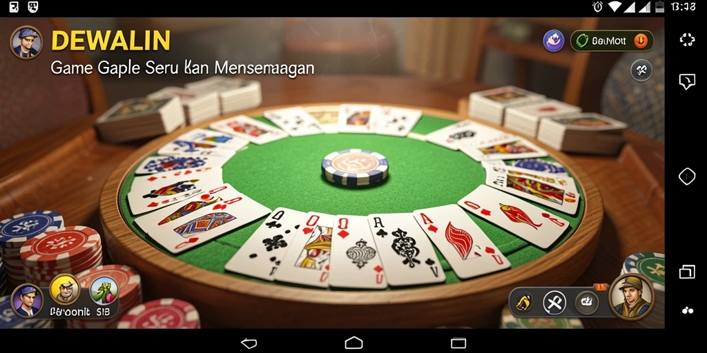 Tampilan gameplay DEWALIN yang seru dan interaktif saat bermain Gaple.