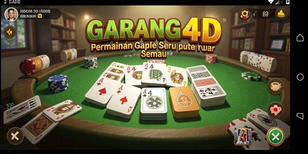 Screenshot menunjukkan gameplay seru dari aplikasi Gaple GARANG4D.