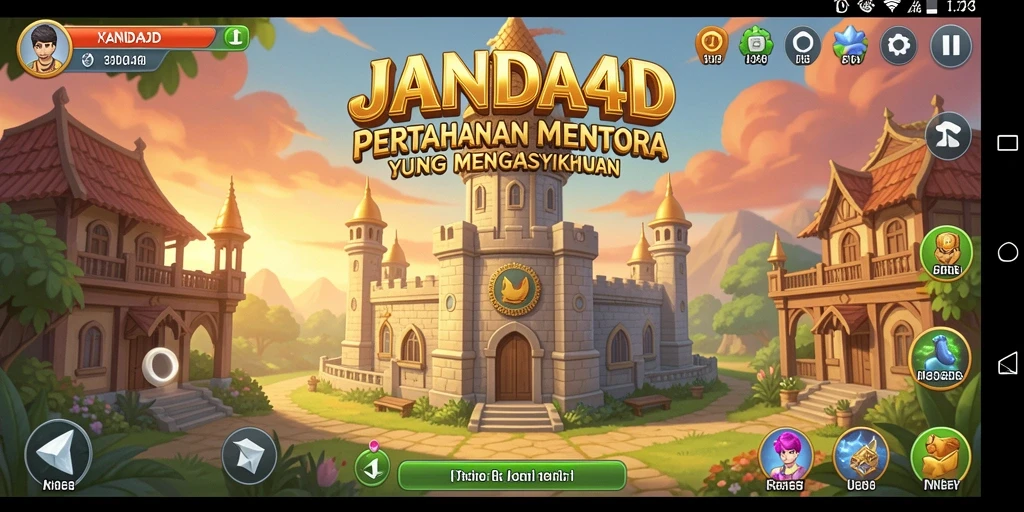 Tampilan seru dari gameplay Tower Defense JANDA4D.