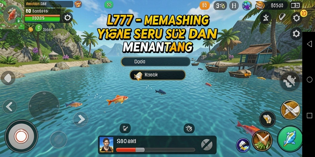 Tampilan gameplay L777 yang menampilkan aksi memancing yang seru.