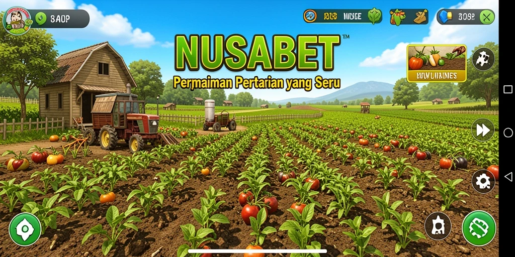 Tampilan screenshot NUSABET menampilkan aktivitas pertanian yang seru.