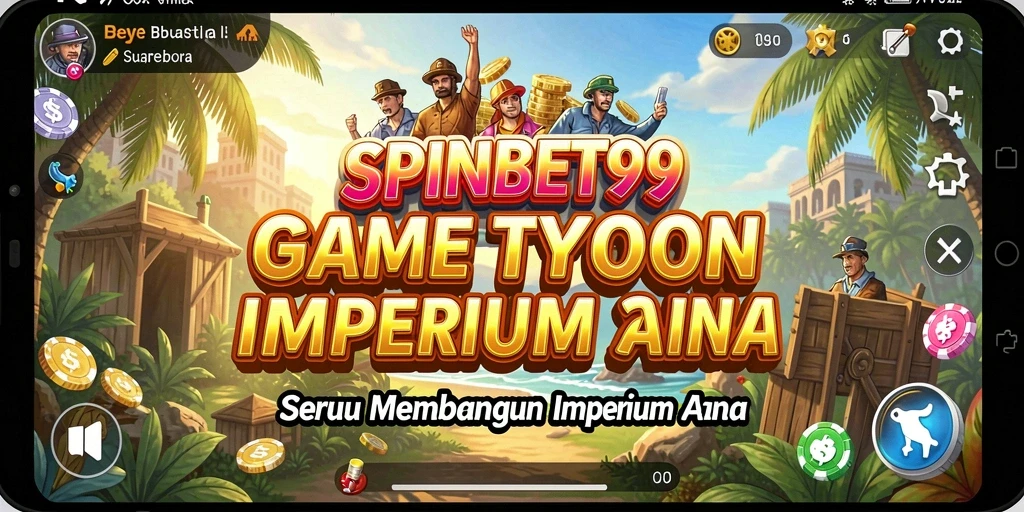 Tampilan gameplay SPINBET99 yang menampilkan aksi membangun bisnis Tycoon.